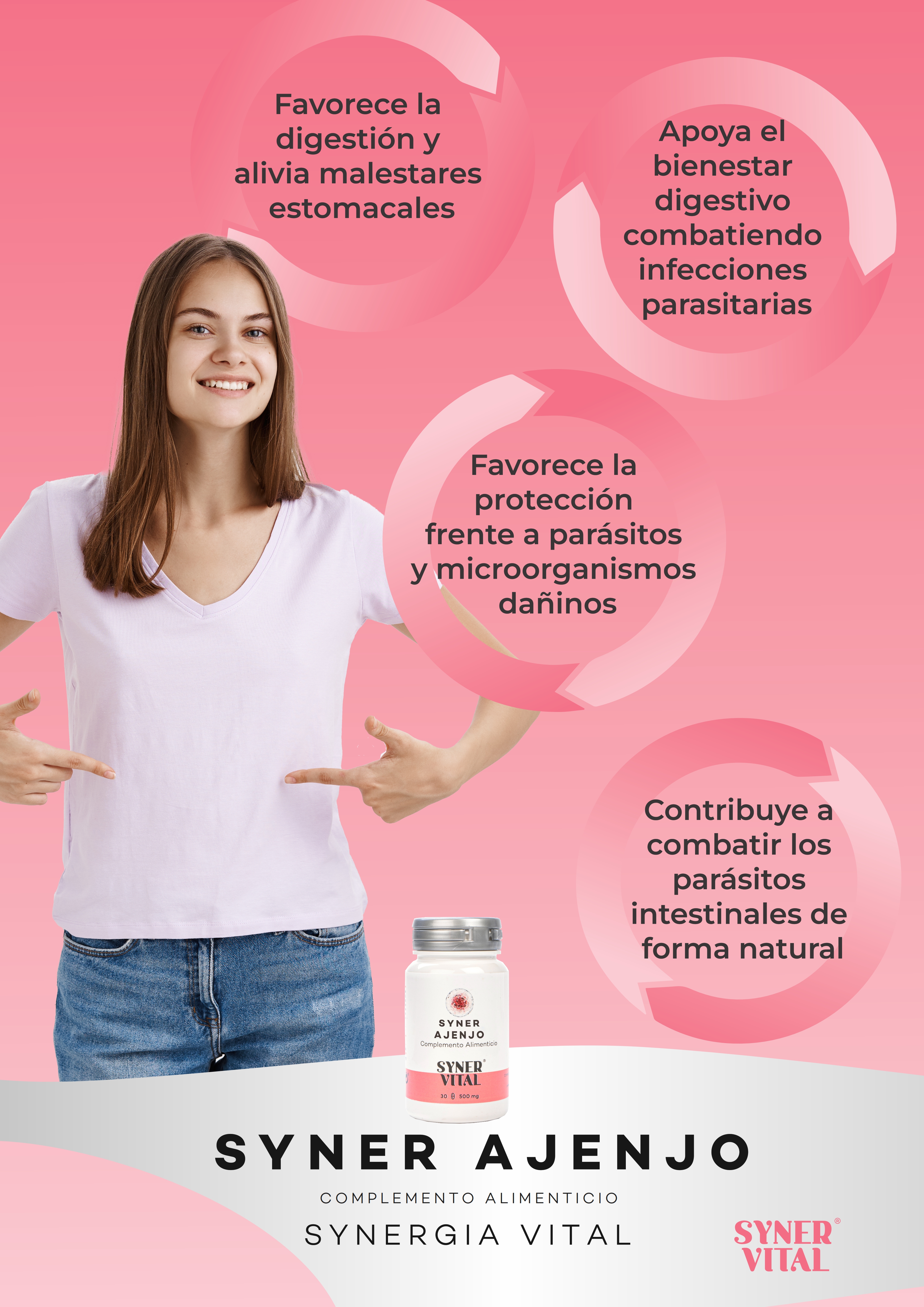 *CARTEL A3 SYNER AJENJO 120 COMPRIMIDOS SYNERVITAL