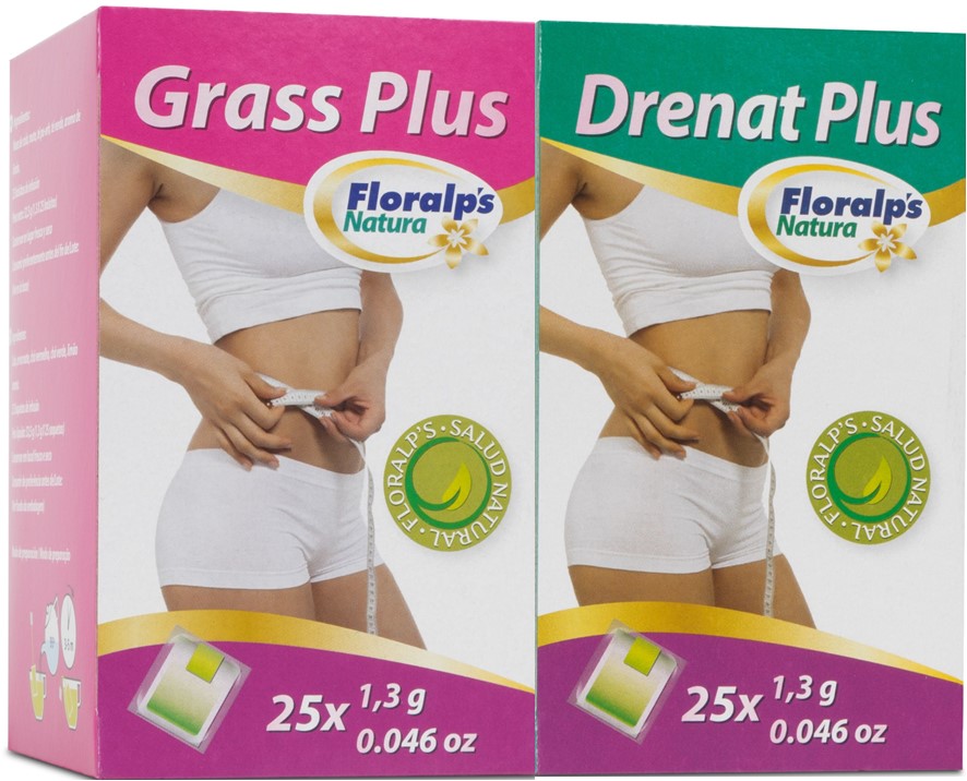 PACK 1 GRASS PLUS + DRENAT PLUS (PRECIO SIN DESCUENTO 4,80 € PVP 8,20 €) FLORALP´S NATURA